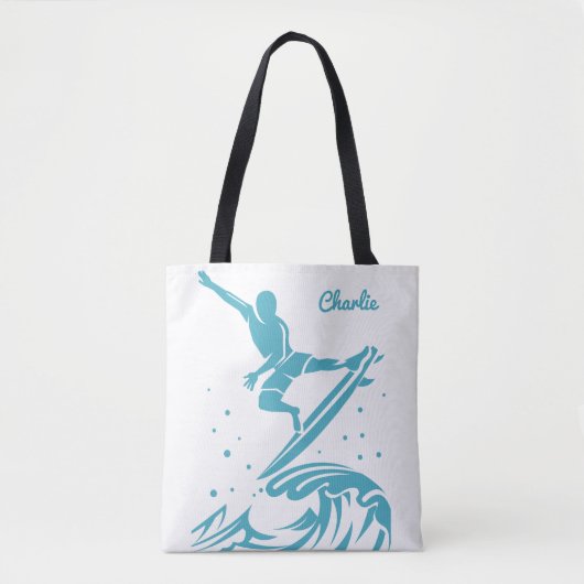 Aangepaste naam Surfer zakken Tote Bag (Voorkant)