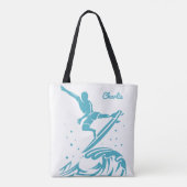 Aangepaste naam Surfer zakken Tote Bag (Achterkant)