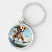 Aangepaste naam Surfhond Sleutelhanger (Voorkant)