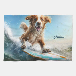 Aangepaste naam Surfhond Theedoek