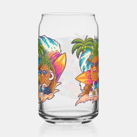 Aangepaste naam Surfing Ananas Blikvorm Glas (Rechts)