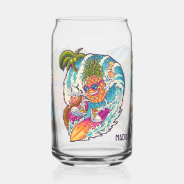 Aangepaste naam Surfing Ananas Blikvorm Glas