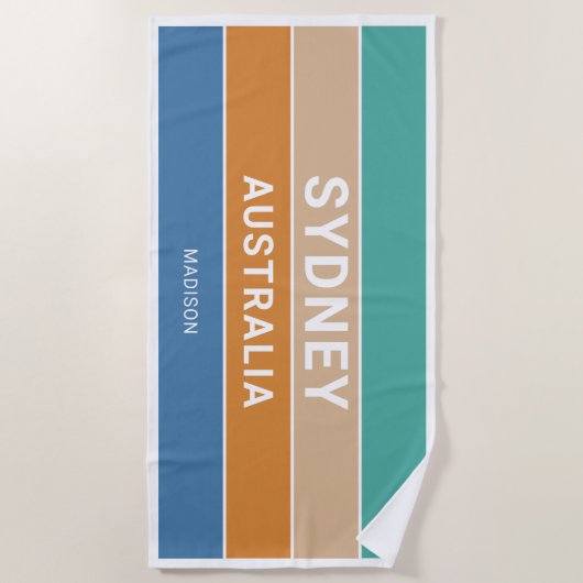 Aangepaste naam Sydney Australië / JOUW TEKST Strandlaken (Voorkant)