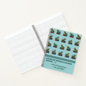 Aangepaste naam T-Rex Dinosaur Pattern Blue Green Notitieboek (Binnen)