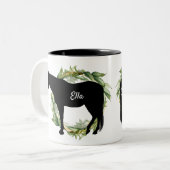 Aangepaste naam T voor speciale paardenrennen Tweekleurige Koffiemok (Voorkant links)