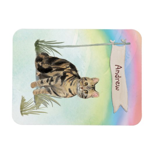 Aangepaste naam Tabblad Kat Pet Magneet (Horizontaal)