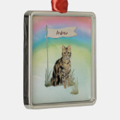 Aangepaste naam Tabblad Kat Pet Metalen Ornament (Rechts)
