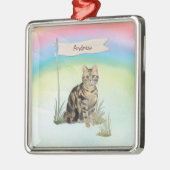 Aangepaste naam Tabblad Kat Pet Metalen Ornament (Links)