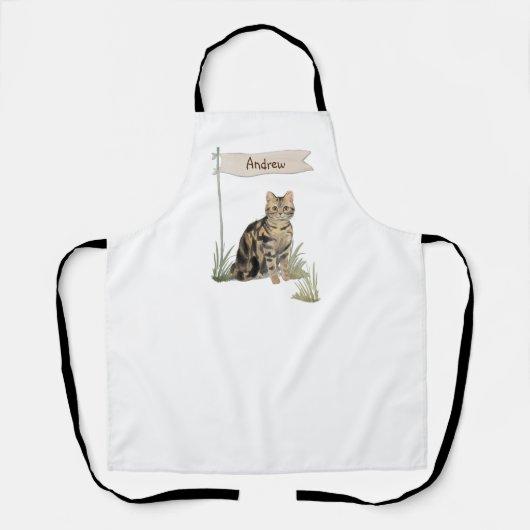 Aangepaste naam Tabblad Kat Pet Schort (Voorkant)