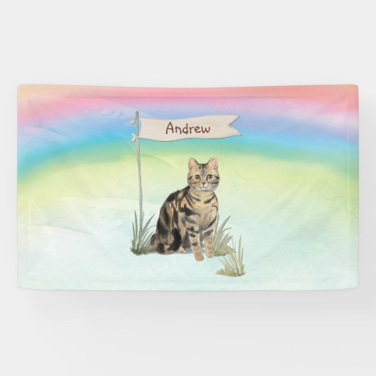 Aangepaste naam Tabblad Kat Pet Spandoek (Horizontaal)