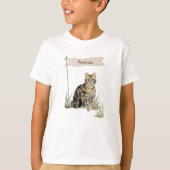 Aangepaste naam Tabblad Kat Pet T-shirt (Voorkant)