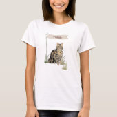 Aangepaste naam Tabblad Kat Pet T-shirt (Voorkant)