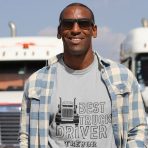 Aangepaste naam Tan Best Truck Driver Carrier T-shirt