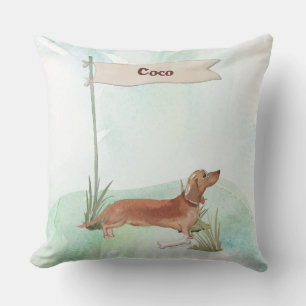 Aangepaste naam Tan Dachshund Huisdier Hond Kussen