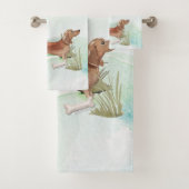 Aangepaste naam Tan Dachshund Pet Dog Bad Handdoek (Insitu)