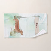 Aangepaste naam Tan Dachshund Pet Dog Bad Handdoek (Handdoek)