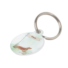 Aangepaste naam Tan Dachshund Pet Dog Huisdierpenning