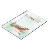 Aangepaste naam Tan Dachshund Pet Dog Notitieboek (Linkerzijde)