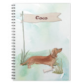 Aangepaste naam Tan Dachshund Pet Dog Notitieboek (Voorkant)