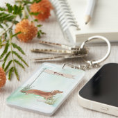 Aangepaste naam Tan Dachshund Pet Dog Sleutelhanger (Voorkant Rechts)