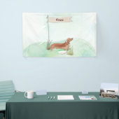 Aangepaste naam Tan Dachshund Pet Dog Spandoek (Beurs)