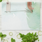 Aangepaste naam Tan Dachshund Pet Dog Theedoek (Gevouwen)