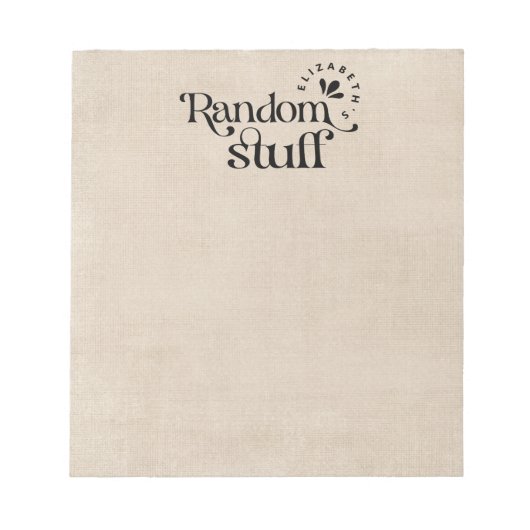 Aangepaste naam  Tan Typografie Notitieblok (Voorkant)