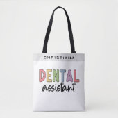 Aangepaste naam tandassistent tote bag (Voorkant)
