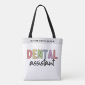 Aangepaste naam tandassistent tote bag (Achterkant)