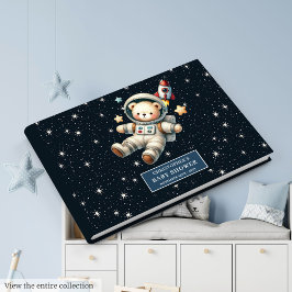 Aangepaste naam Teddy Bear Astronaut Boy Baby show Gastenboek