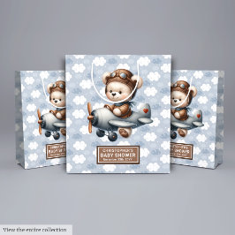 Aangepaste Naam Teddy Bear Baby shower Gift Bag Id Medium Cadeauzakje