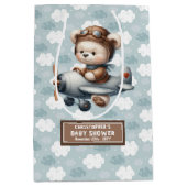 Aangepaste Naam Teddy Bear Baby shower Gift Bag Id Medium Cadeauzakje (Voorkant)