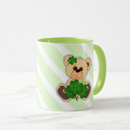 Aangepaste naam Teddy Bear St. Patrick's Day Gift Mok