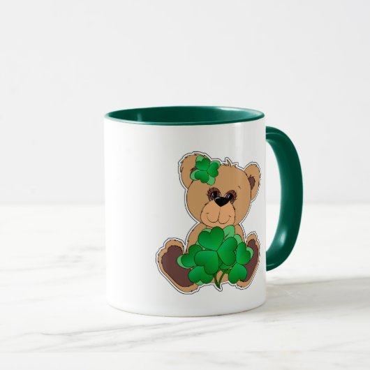 Aangepaste naam Teddy Bear St. Patrick's Day Gift Mok (Voorkant rechts)