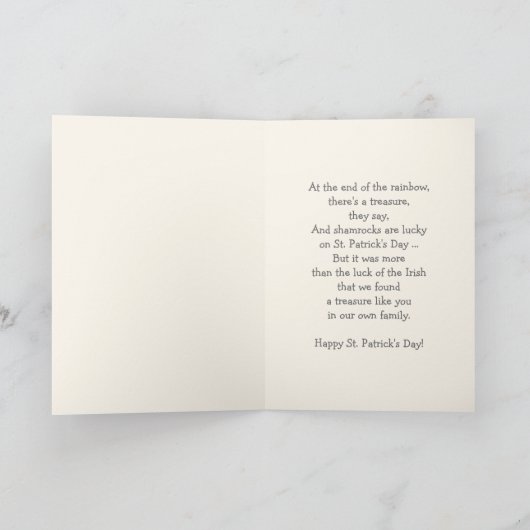 Aangepaste naam Teddy Bear St. Patrick's Day Kaart (Binnen)