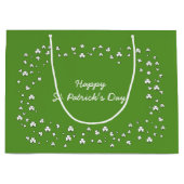 Aangepaste naam Teddy Bear St.Patrick's Day Large Cadeautasje (Voorkant)