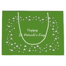 Aangepaste naam Teddy Bear St.Patrick's Day Large Cadeautasje