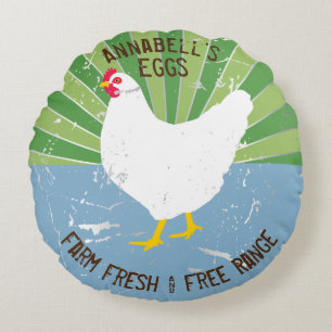 Aangepaste naam  teken Nieuwe eieren bekijken Rond Kussen