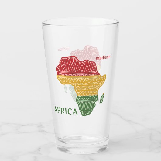 Aangepaste naam & tekst Afrika Glas (Achterkant)