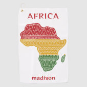 Aangepaste naam & tekst Afrika Golfhanddoek (Voorkant)