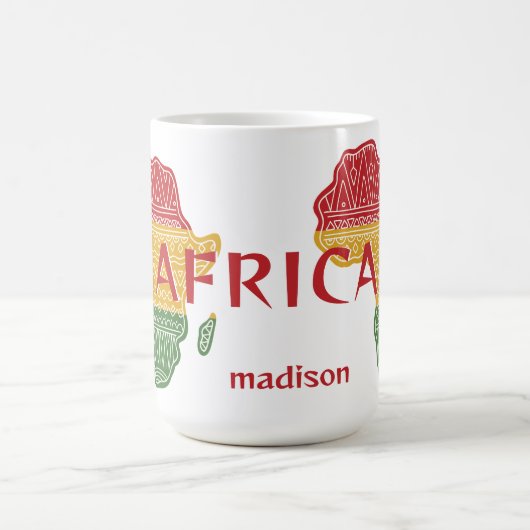 Aangepaste naam & tekst Afrika Koffiemok (Center)
