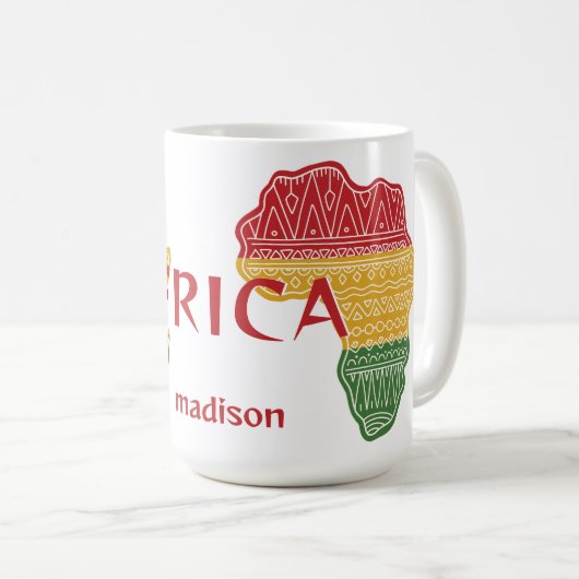 Aangepaste naam & tekst Afrika Koffiemok (Voorkant rechts)