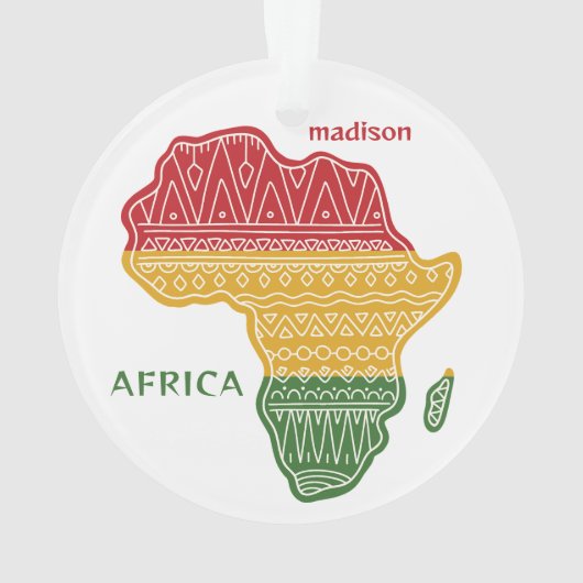 Aangepaste naam & tekst Afrika Ornament (achterkant)
