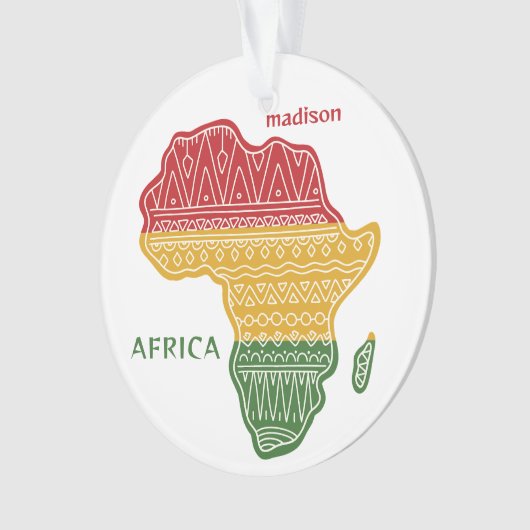 Aangepaste naam & tekst Afrika Ornament (voorkant)