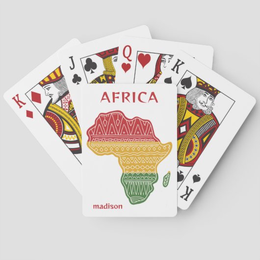 Aangepaste naam & tekst Afrika Pokerkaarten (Achterkant)
