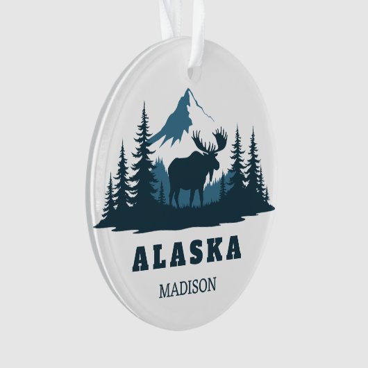Aangepaste naam & tekst ALASKA Ornament (voorkant)