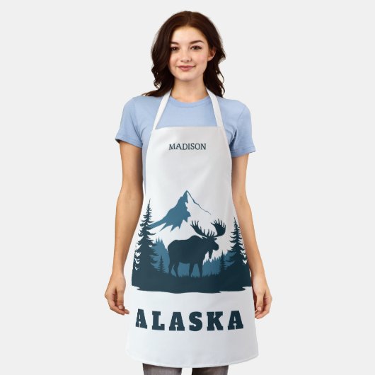 Aangepaste naam & tekst ALASKA Schort (Gedragen)