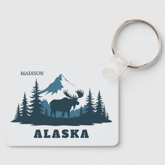 Aangepaste naam & tekst ALASKA Sleutelhanger (Voorkant)