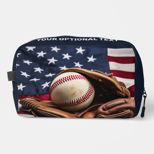 Aangepaste naam & tekst American Baseball Toilettasje (Voorkant)