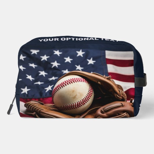 Aangepaste naam & tekst American Baseball Toilettasje (Achterkant)